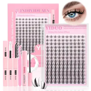YIDUO Evelash Extension Kit Diy Eyelash Extensions Featuring Fairy Evelash Clusters (8-16mm),With Lash Bond and Seal,,Lash Remover Lash Tweezers Ldeal For Creating That Manga-Inspired Look, Eyelash Cluster Kit