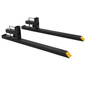 60" 4000lbs Clamp on Pallet Forks Heavy Duty Tractor Forks with No Adjustable Stabilizer Bar Pallet Fork for Bucket Tractor Loader Skid Steer