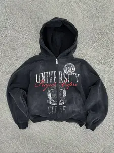 Men's Hooded Zipper Sweatshirt, Cotton Casual Loose Fit, Fall & Winter Thin Jacket, Cartoon Pattern, Daily Wear, Unisex Couple, Jacket Hoodie