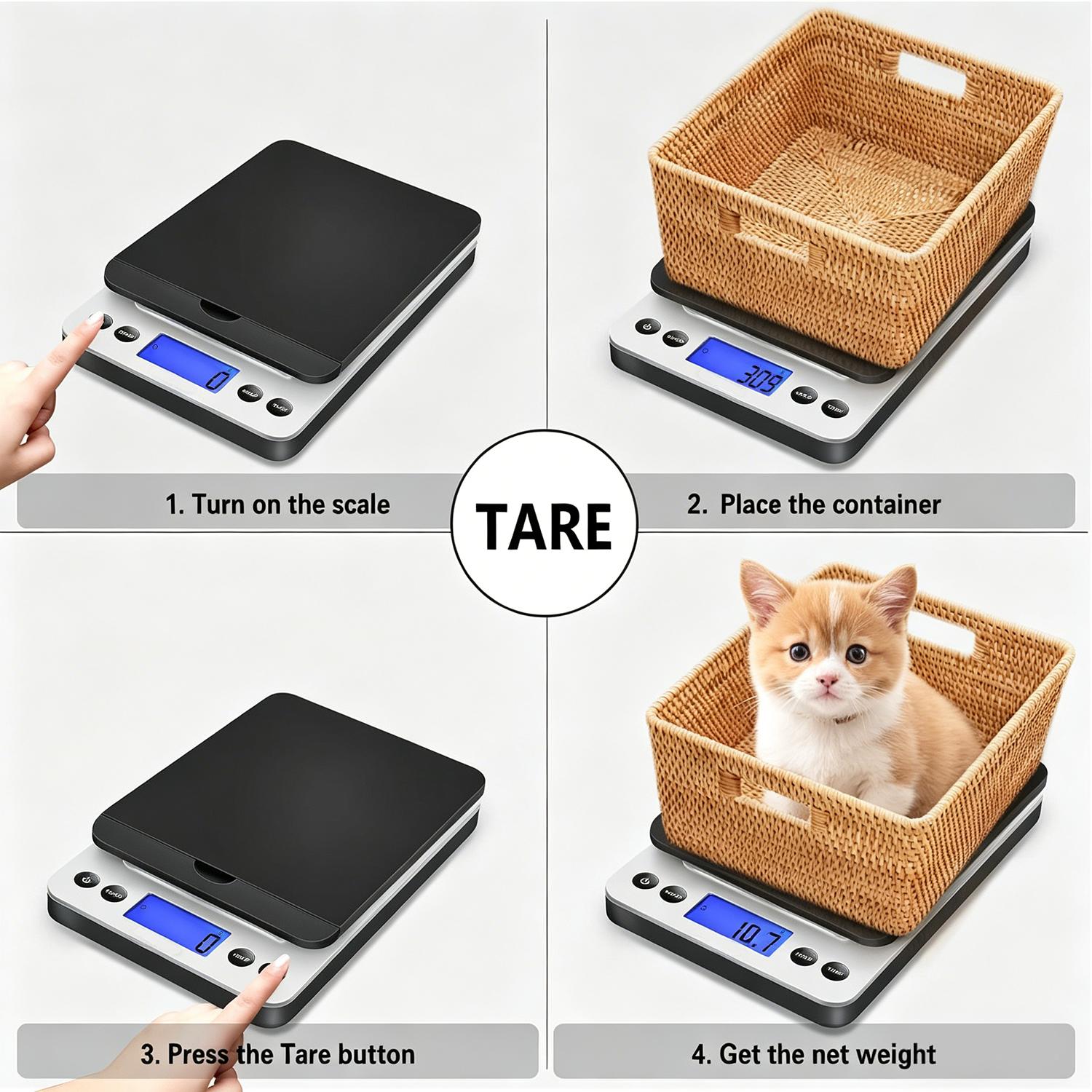 40kg/5g 86lb/0.1oz High Accuracy Digital Shipping Scale, Postal Postage Scale with Flip up Holder & Hold/Tear Function, Package Scale for Small Business & Mails, Battery & AC Adapter Supported