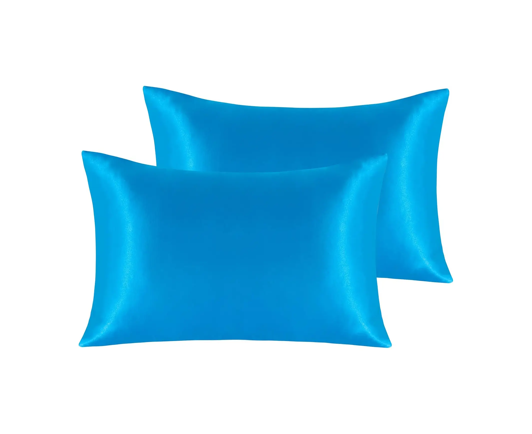 Royal Blue Solid Plain Luxurious Satin Pillowcases 2-Pack (20x26 in) - Durable Envelope Closure, Silky Bedding Companion, Curly Hair Protection, Smooth Skin Care, Wrinkle-Resistant