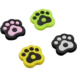 4 Pcs Cute Cats Paw Shape Silicone Tennis Racket Dampener Shock Absorber for Tennis Racket String Dampening