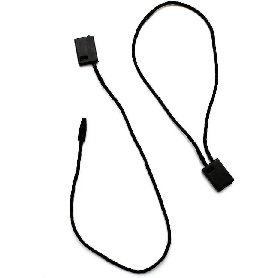 1000 Pcs Hang Tag Fasteners, 7 Inch Black Nylon String with Snap Lock Pin Loop for Hangable Garment Price Tags