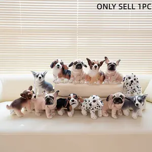 Realistic Standing Dog Plush Toy Stuffed Animal, Soft Huggable Stuffed Animals, Adorable Expression Soft Body PP Cotton Filled, Indoor Desktop Decoration Soft Cuddly Gift for Pet Lovers
