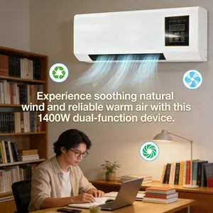 1400W Indoor Wall Heater, Fast Warm Heating with Gentle Natural Wind, Space Heater for Home Bedroom and Office