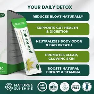 NATURE'S SUNSHINE Extra Strength Sweet Melon Chlorophyll Stick Packs No Sugar. Daily Detox, De Bloat, Clear Skin, Energy Boost, Digestion, Healthcare Supplement
