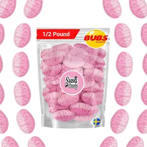 Bubs Swedish Candy - Strawberry Pomegranate Foam Ovals - 1/2 LB - Vegan BonBon - Sweet, Snack Pomegranate