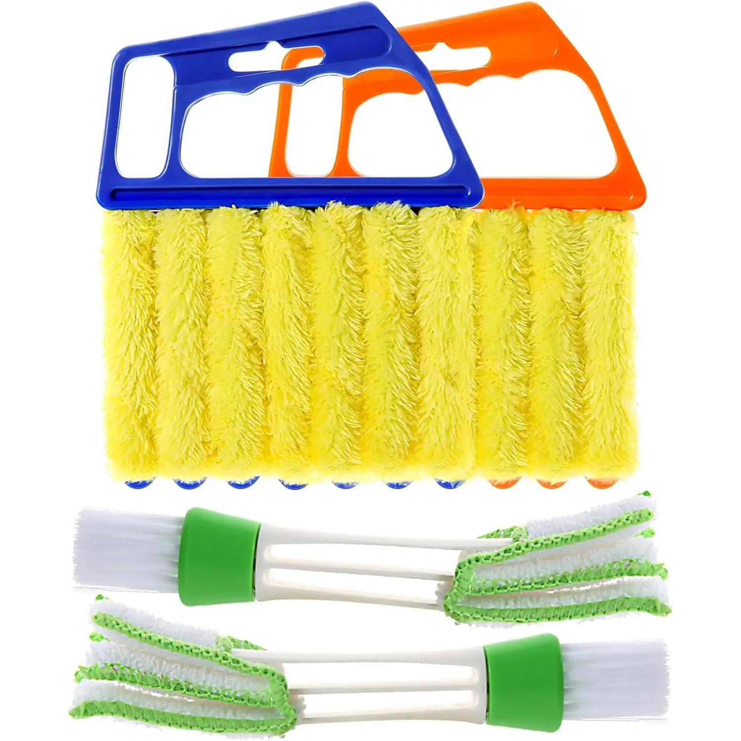 4 count Window Venetian Blind Cleaner Duster Tool,Washable 7 Fingers Dusting Cleaner and Air Vent Cleaner,Shutter Brush,Blinds Air Conditioner Keyboard Fan Duster Dirt Housekeeping Tool