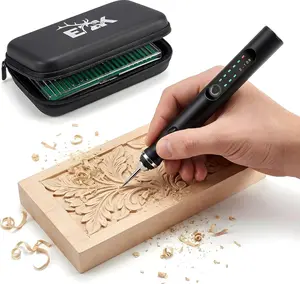 ELK Customizer Engraving Pen for All Materials - 2025 Upgraded Torque - Rechargeable, Wireless & Beginner Friendly - Engrave 50+ Surfaces - for DIYers & Artists - 30+ Bits & Tools Included - Black