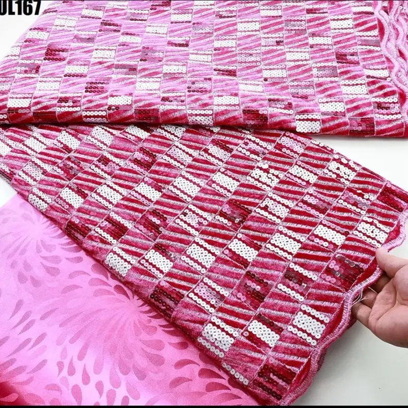 High Quality African Lace Fabric- 5 Yards Elegance Lace Materials, 5 Yards Each, Intricate Designs, High-Quality Crafted Material, Durable & Versatile for Various Crafts