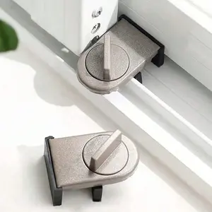 Aluminum Alloy Sliding Door Lock, Security Lock, Adjustable Anti-Theft Wedge, Home Safety Limiter, Fixed Bracket, Anti-Collision
