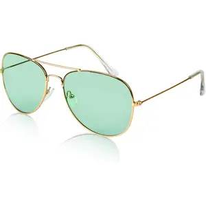 Aviator Sunglasses Colored Tinted Lens Glasses Metal UV400 Protection