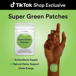 Kind Patches Super Green Patches: 30 Green Energy Patches, Antioxidants Supply, Natural Detox Support, Clean Energy Delivery, Daily Wellness & Nutrients Support, Vegan, 1 Month Supply