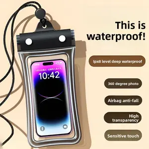 Mobile phone waterproof bag with airbag, suitable for floating, swimming, rafting, touch screen photography, rainproof coversealed