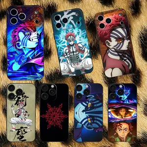 Akaza D-Demon S-Slayer Phone Case For iPhone 17,16,15,14,13,12,Pro,Max,Plus,E,SE4,Air,Mini Black Soft Box