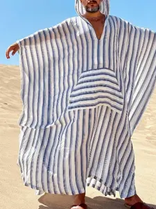 New Stylish Loose Casual Muslim Men's Long Robe Thobe, Traditional Arabic Robe, Comfortable Middle Eastern Apparel for Everyday Wear, Trendy Fashion for Modern Men, Jubbah, Loose Fit Jubba, Saudi Thobe