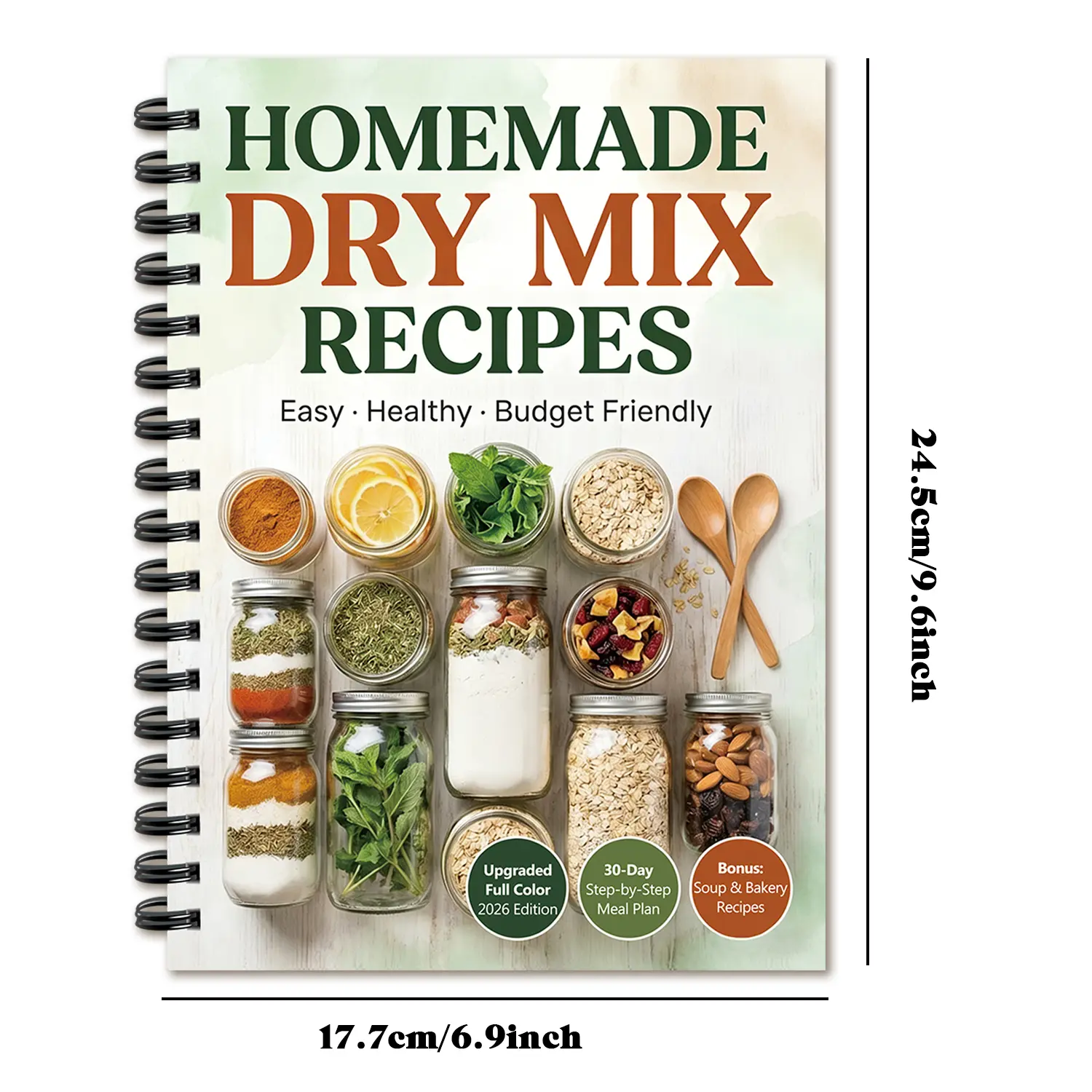 Homemade Dry Mix Recipes Book - 2026 Upgraded Full Color Soft Cover English Edition, 30-Day Step-by-Step Meal Plan for Students & Busy Lifestyles, Easy and Healthy, Budget-Friendly (Bonus: Soup & Bakery Recipes)