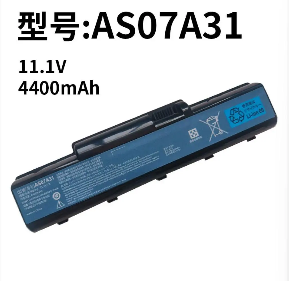 11.1V 4400mAh Black Laptop Battery for Acer As07A31 A32 A41 A42 A71 A72 A75 4710 4730 Replacement Battery Notebook battery