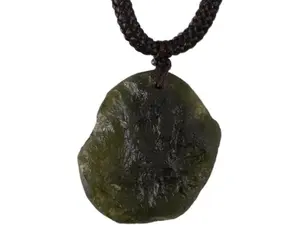 Moldavite Crystal,Meteorite Tektite Necklace,Raw Moldavite Czech Meteorite,Irregular Shape,Green Glass