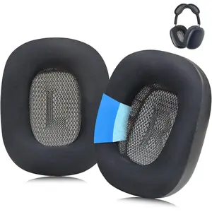 Cooling Gel AirPods Max Ear Cushions,Replacement Ice Silk Cloth Earpads Sweat Proof Ear Cups Cushion Easy to Install with Magnet,Ear Pads Cover Earmuffs Accessories with Memory Foam(Black) Audio Durable