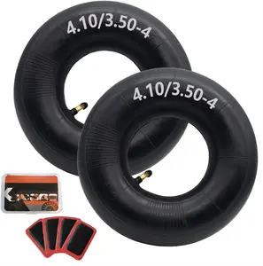 4.10/3.50-4 Tubes 4.10 3.50-4 Heavy duty Tire Inner Tube fits Hand  Electric Tricycle Wheelbarrows One-wheeled carts lawnmower and More Bending ValveTR-87 2-pack (4.10/3.50-4)