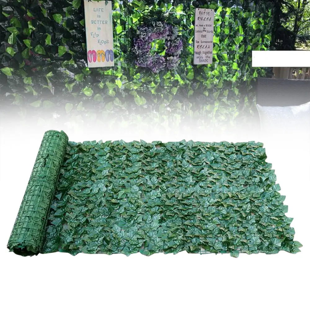 Ivy Leaf Plants Artificial Faux Privacy Fence Long Screen Expandable 50cmx300cm Garden Backyard Decor fencepostplantpot