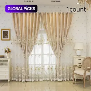 Embroidered Double-Layer Window Curtain, Window Drapes, 1 Count Exquisite Elegant Curtain, Home Decor for Living Room, Bedroom, Balcony & Home Office #GLOBAL PICKS