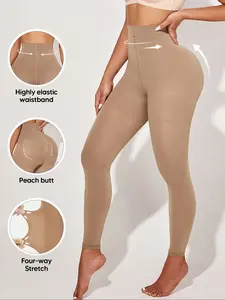 Women's Seamless High Waisted Tummy Control Leggings – Butt Lift Compression Ankle Length Yoga Pants, Super Stretchy Shaping Tights (Black/Nude/Grey/Almond/Red)