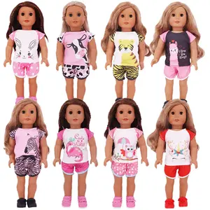 Summer New 18 Inch American Girl Doll Clothes, Toy Dress-Up Casual Sleepwear, Summer Fashion Doll, Doll Clothing, Stylish Doll Clothes