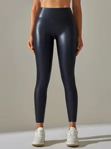 Women's PU Leather High Waist Tight-Fitting Pants, Sexy Butt Lifting Plus Size Fitted Leather Leggings, Stylish Ladies' Casual Wear