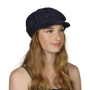 TopHeadwear Glitter Sequin Trim Newsboy Hat