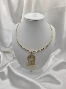 #6-Gargantilla Cleopatra, Oro Laminado 14 ( Dije no incluido )