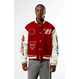 Budweiser Men's Bud Bowl Red Varsity Jacket