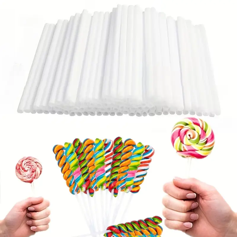 300pcs PP Plastic Sticks for Baking Decorations | Cake Pop Candy Chocolate Lollipop Sticks | Food Safe DIY Craft Supplies ,Baking Cake Pop Sticks, Food-Grade Disposable Kitchenware for Cake Pops, Lollipops