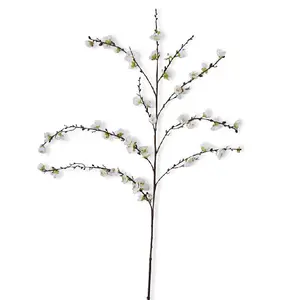 White Cherry Blossom Stem 50" - Artificial Sakura Branch