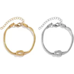 Bracelets for Women Matching Bracelets for Couples Love Knot Bracelet Dainty Snake Chain Forever Infinity Bracelet Adjustable Friendship Bracelet  Gifts
