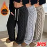 Women's Retro Fleece Pants - Mid-Waist, Elastic Stretch, Loose Cut Clothes for Autumn-Winter Streetwear, Sporty Casual Trousers with Adjustable Drawstring Waistband