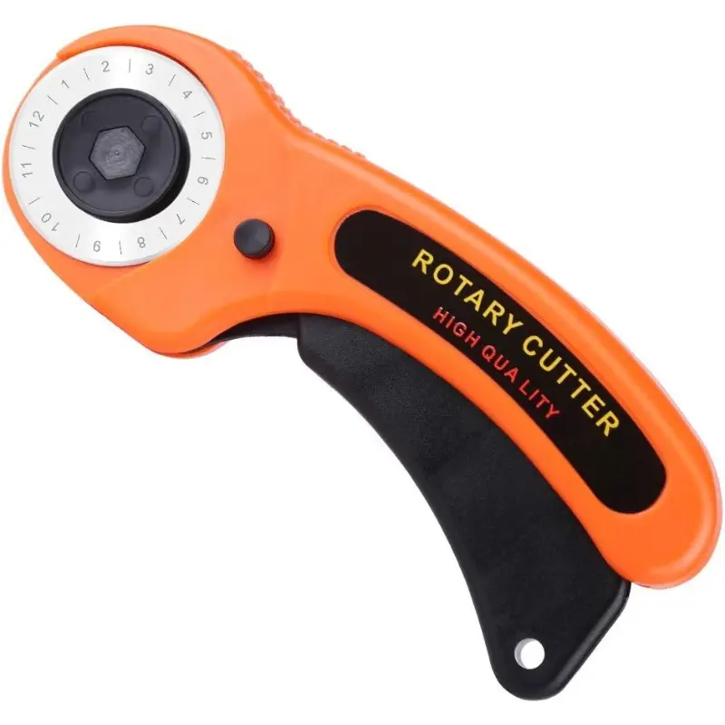 Rotary Cutter for Fabric, Adjustable Rotary Cutting Tool with Ergonomic Handle, Precision Cutter for Sewing, Quilting, Crafts, Paper & DIY Projects