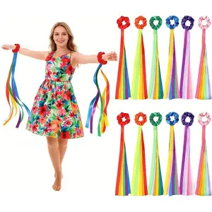 12-Pack Rainbow Waving Streamers Sticks, Handheld Elastic Pull String with Stick, Perfect for Party Activities, Fun Decorations for Events