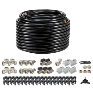 【DealsForYouDays】VEVOR Air Compressor Line Kit, 200FT x 3/4", HDPE-Aluminum Compressed Air Piping System, Leak-Proof & Easy-to-Install, Compressed Air Line Tubing Kit for Garages Workshops, Black