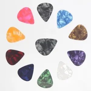 Pack of 30 Celluloid Guitar Picks, Guitar Pick Plectrums for Bass, Electric, Acoustic Guitars, 3 Different Thickness Guitar Picks 0.46mm/0.71mm/0.96mm, Color Random
