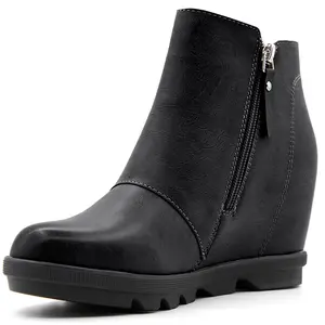 Athlefit Wedge Booties for Women with Heel Hidden Wedge Boots Ankle Boots Wedge Booties boots  women winter boots Casual Comfortable Footwear Girl