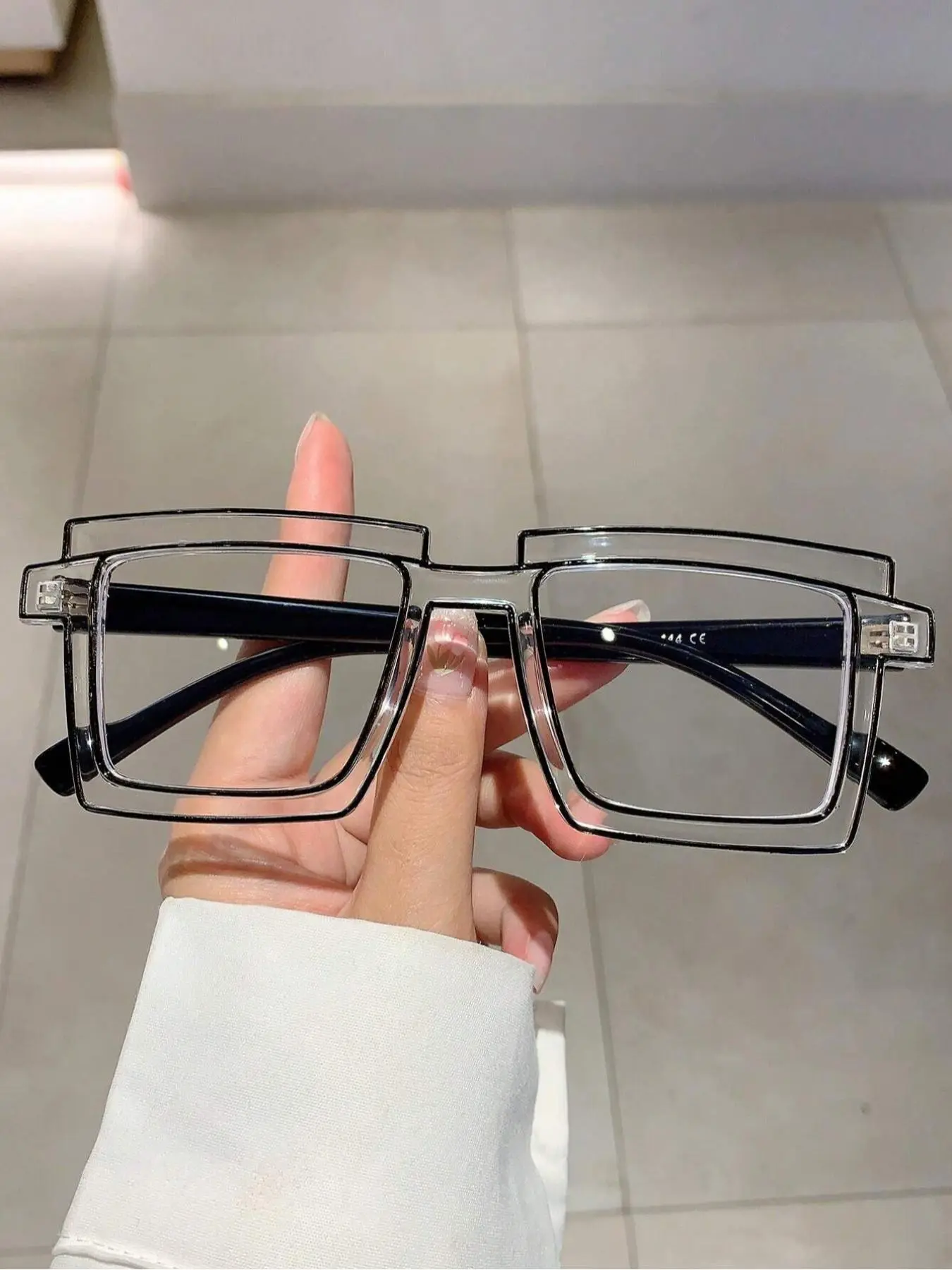 Unisex Fashionable Large Square Frame Eyeglasses, Trendy Casual Eyeglasses for Women & Men, Fashion Eyeglasses for Work, Daily Clothing Decor, for Student Daily Use, Stylish Square Frames, Square Eyed Glasses, Square Frame Eyewear