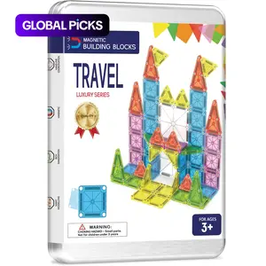 Mini Travel Magnetic Building Blocks Set with Storage Box, Multiple Build Options, Perfect Christmas Holiday Gift for Boys & Girls, Magnetic Building Tiles #GLOBAL PICKS