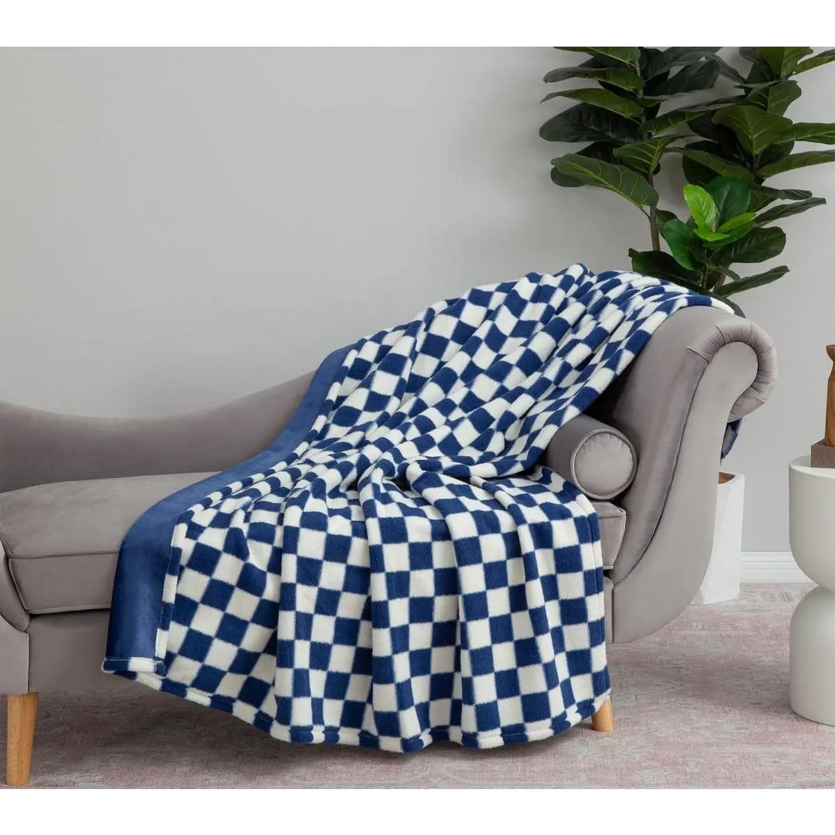 Berkshire Plaid Checkered Teddy Plush Throw Blanket, 60x80in Cozy Soft Warm Comfy Blanket for Bedding & Home Decor, Cozy Throw Blanket, Soft Warm Blanket