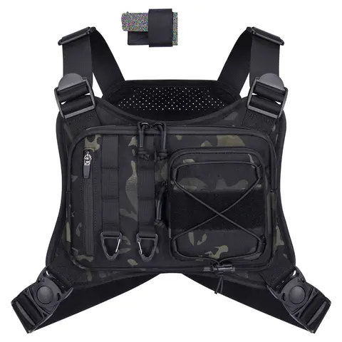 【Holiday Haul Deal】Male Adult Tactical Outdoor Sports Chest Bag - Comfortable, Breathable, Lightweight Anti-theft EDC Rig with Elastic Waist Straps, Adjustable Extra Storage for Cycling, Daily Work All-Season Use