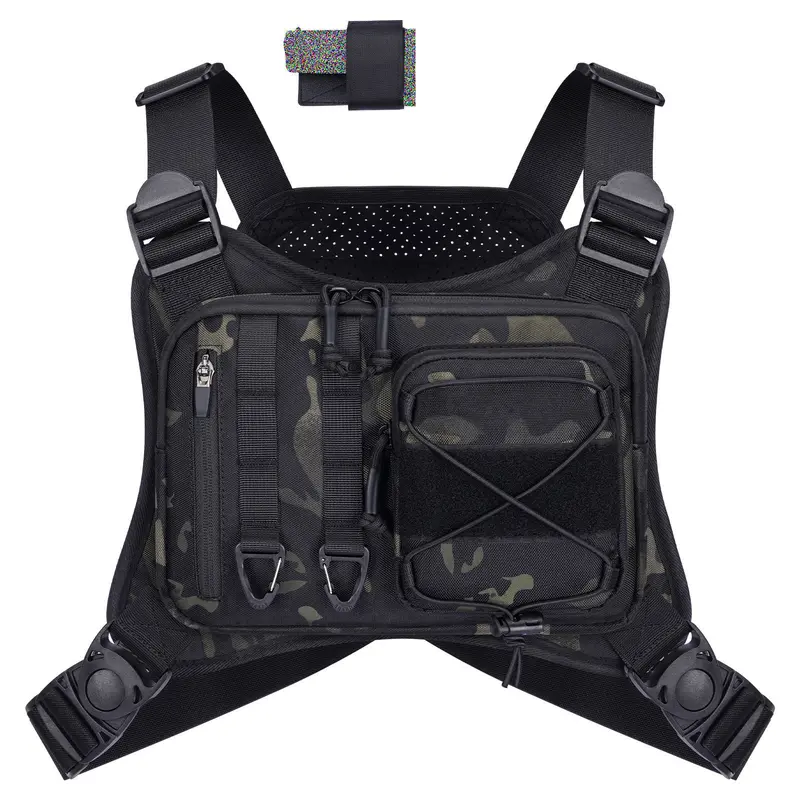 【Holiday Haul Deal】Male Adult Tactical Outdoor Sports Chest Bag - Comfortable, Breathable, Lightweight Anti-theft EDC Rig with Elastic Waist Straps, Adjustable Extra Storage for Cycling, Daily Work All-Season Use