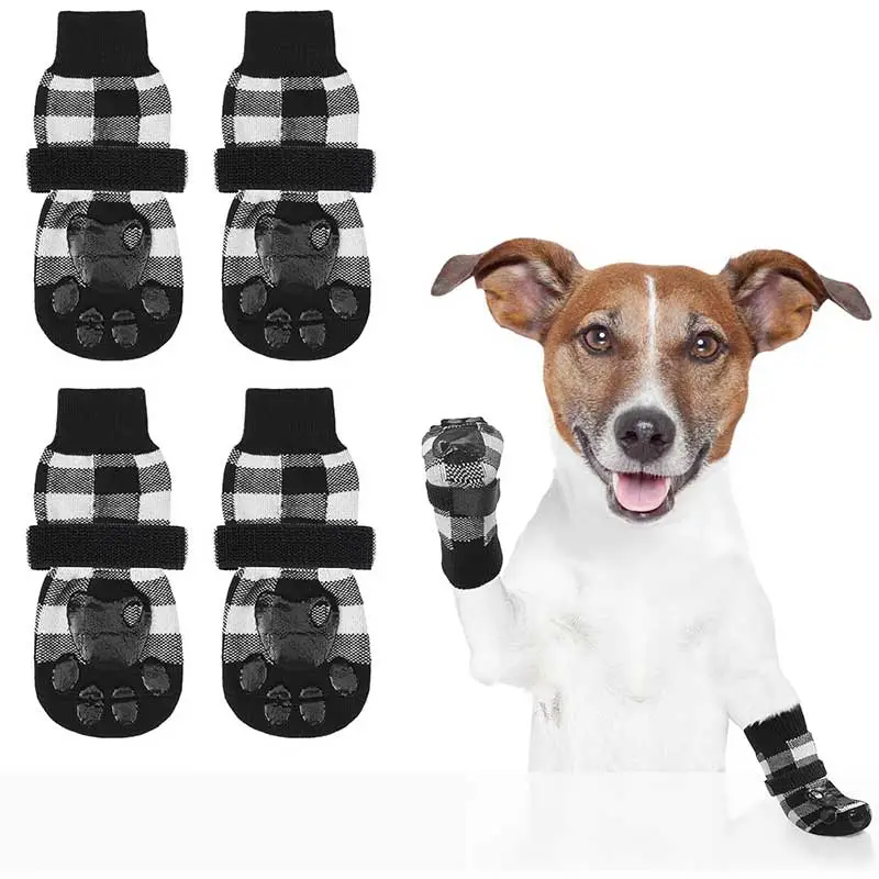 Adjustable Pet Socks, 4 Counts/set Breathable Non-slip Pet Socks, Comfortable & Durable Pet Socks, Pet Supplies for Dogs & Cats