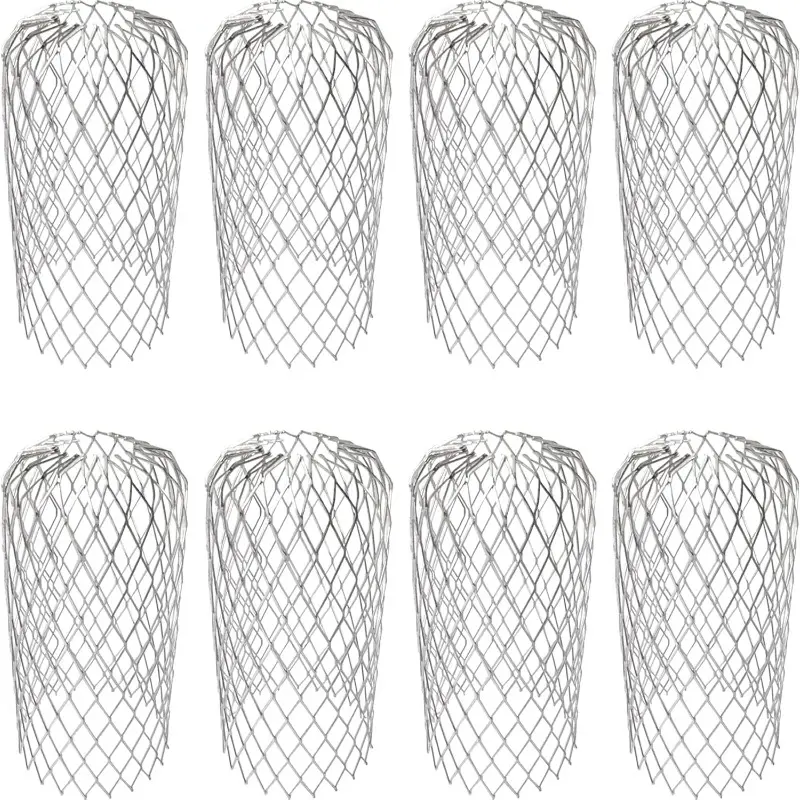 8-Count Aluminium Downspout Mesh Filters Set Pack, 3-Inch Diameter, 6.3-Inch Flexible Durable Gutter Guard Strainers, Easy to Install, Prevents Pipe Clogs