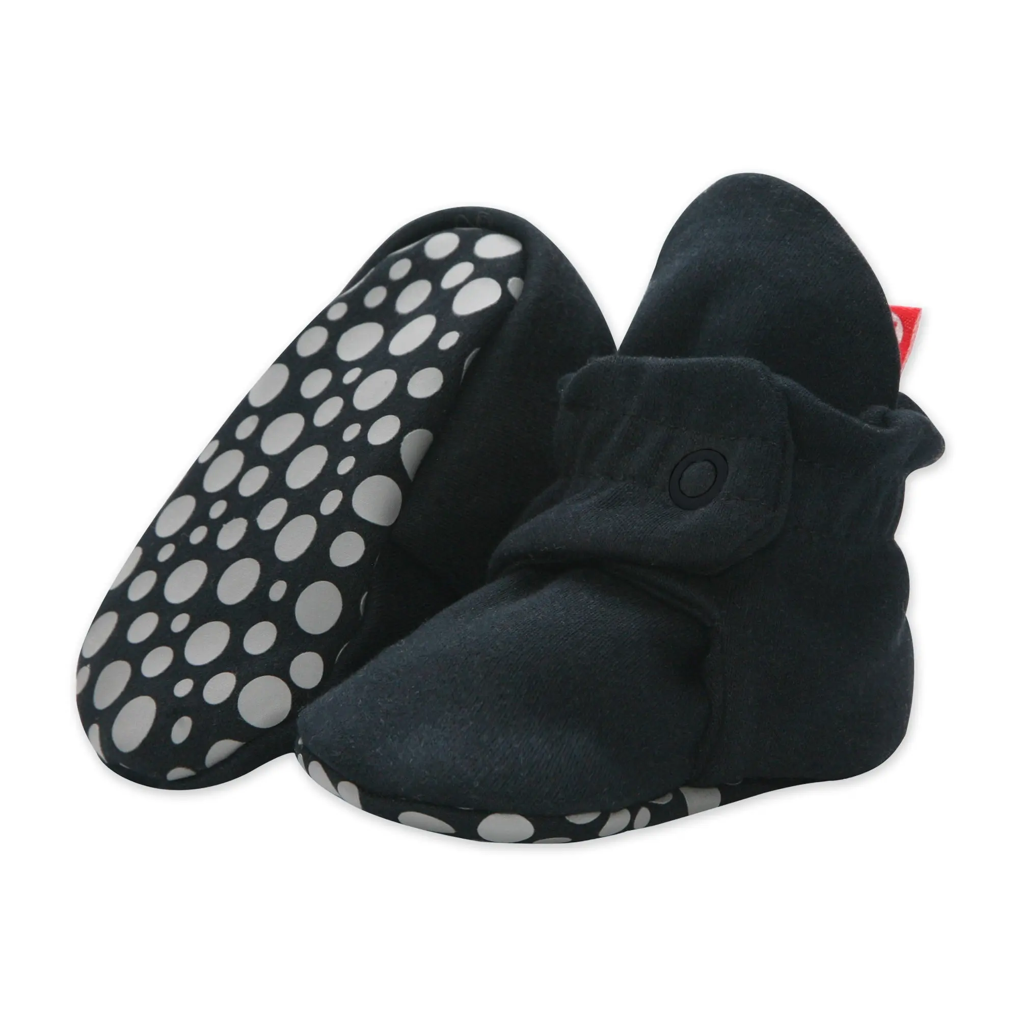 Organic Cotton Gripper Baby Bootie - Black